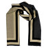 Pánsky šál obojstranný béžovo-čierny šikmé prúžky