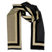 Pánsky šál obojstranný béžovo-čierny šikmé prúžky
