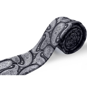 sivá kravata paisley