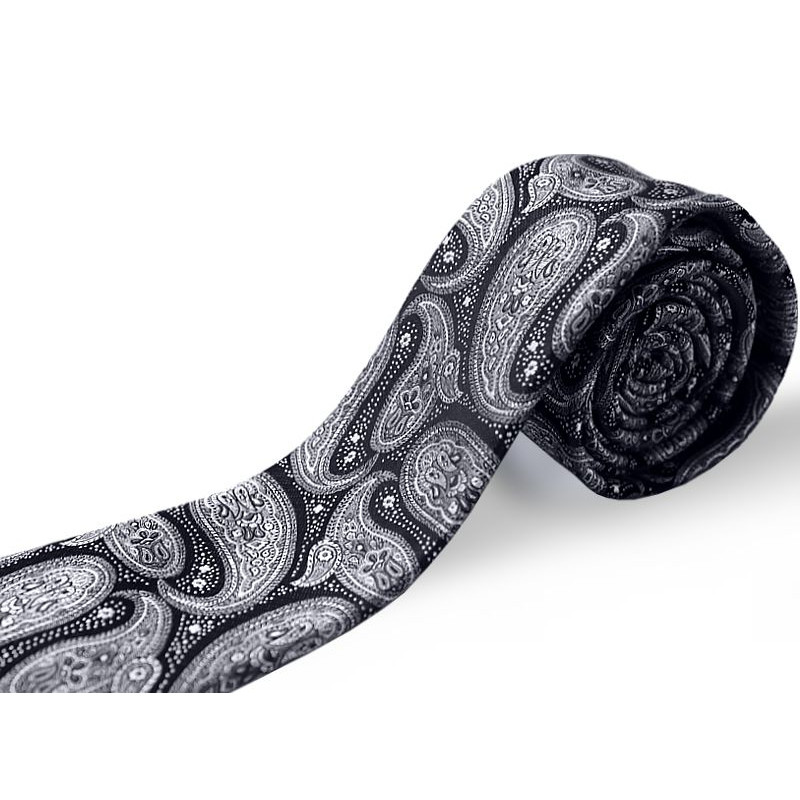 sivá kravata paisley