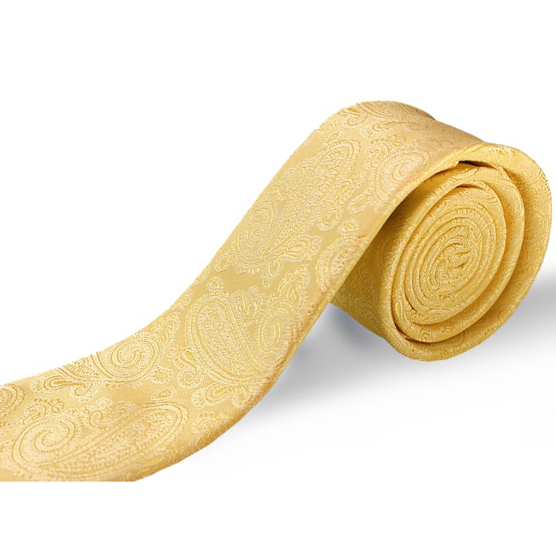 kravata žltá paisley
