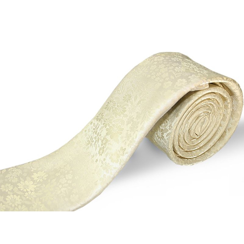 Smotanová kravata kvetovaná slim