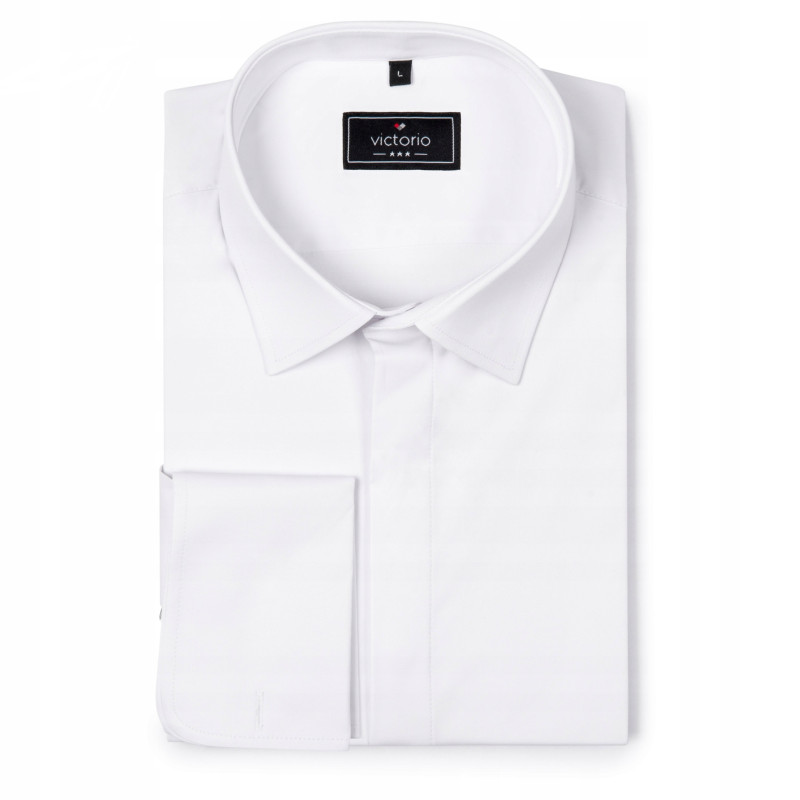 biela košeľa na manžetové gombíky