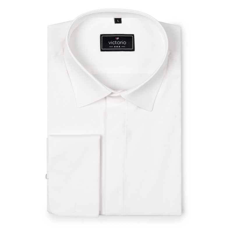 Ivory košeľa na manžetové gombíky slim fit Victorio
