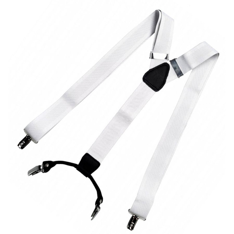 Biele traky s čiernymi koženými prvkami VINCITORE