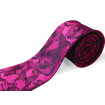 Cyklámenová kravata s kvetovým vzorom