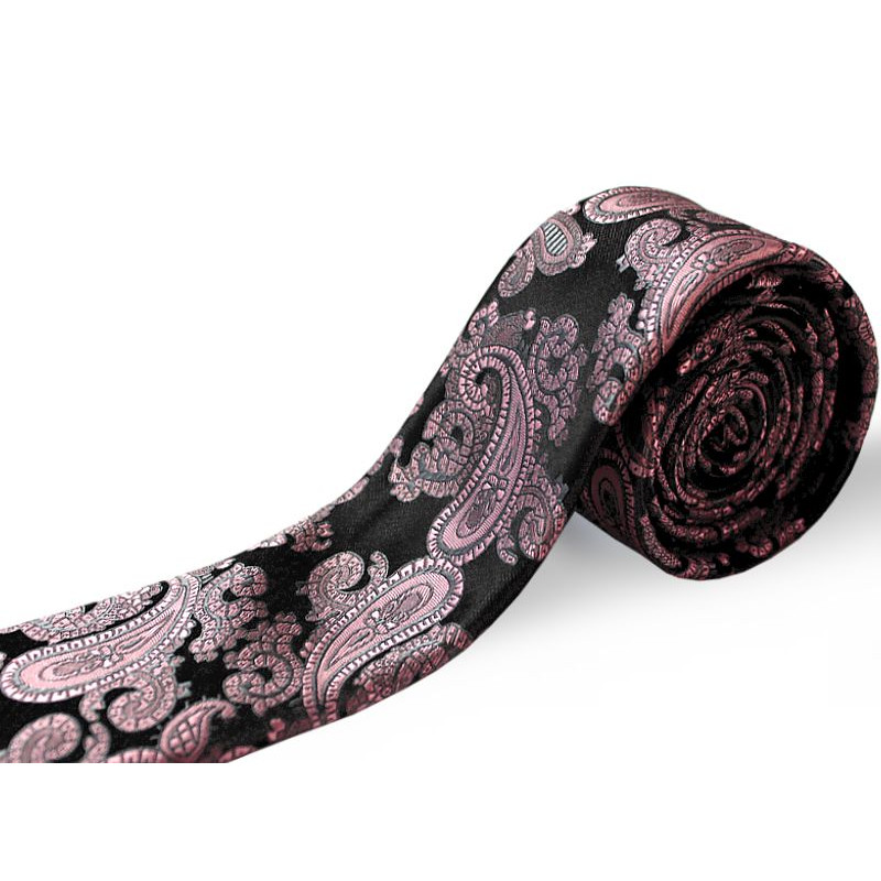 ružová kravata paisley