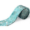Tyrkysová kravata so vzorom paisley