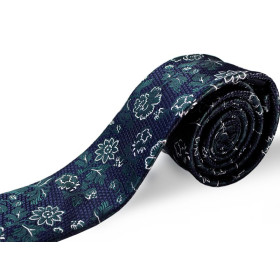 machová zelená kravata kvetovaná