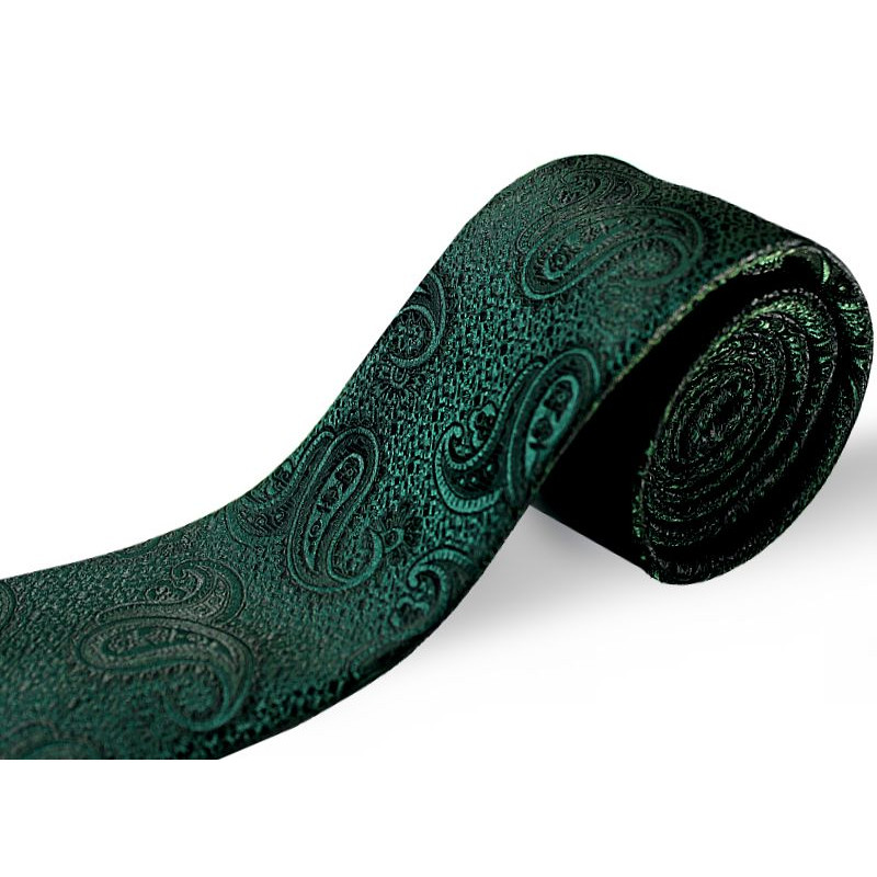 tmavozelená kravata paisley