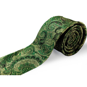Zlato-zelená kravata paisley