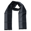 Pánsky šál grafitovo-sivý s čiernymi strapcami