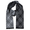 Pánsky šál vzor čierna-sivá s čiernymi strapcami