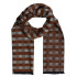 Pánsky šál hnedý vzorovaný s čiernymi strapcami