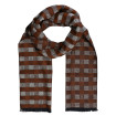 Pánsky šál hnedý vzorovaný s čiernymi strapcami