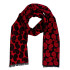 Pánsky šál červeno-čierny paisley s čiernymi strapcami