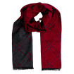 Pánsky šál vínovočervená-grafit vzor s čiernymi strapcami