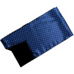 Elegantný pánsky šál modrý s drobným červeno-bielym vzorom lesklý