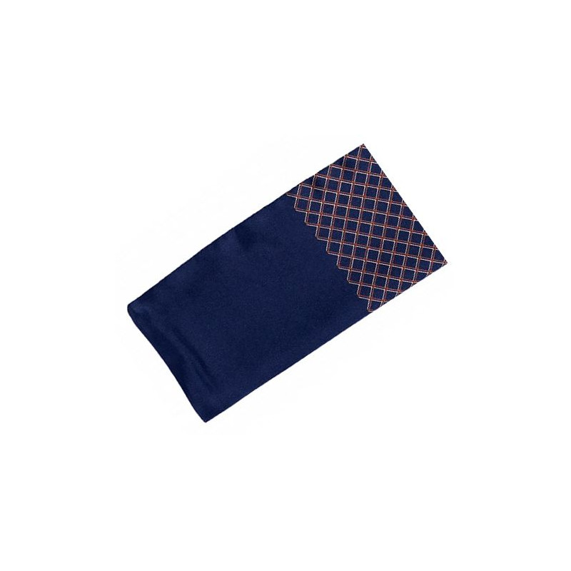 Elegantný pánsky šál tmavomodrý s hnedo-béžovým károm