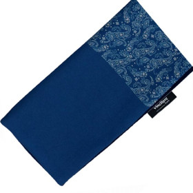 Elegantný pánsky šál petrolejový s béžovým vzorom paisley