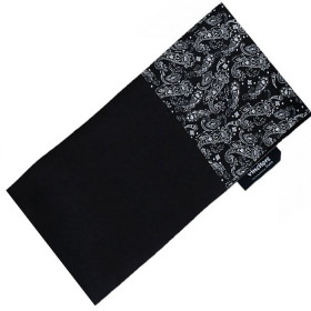 Elegantný pánsky šál čierny s bielym vzorom paisley