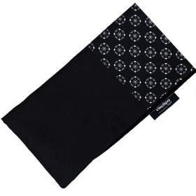 Elegantný pánsky šál čierny s grafitovo-bielym vzorom