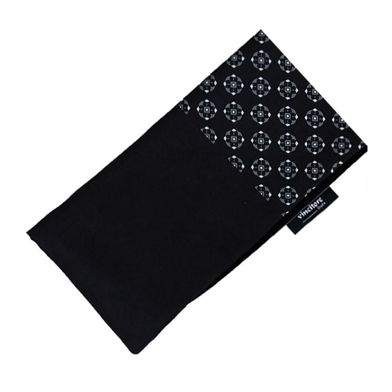 Elegantný pánsky šál čierny s grafitovo-bielym vzorom