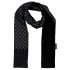 Elegantný pánsky šál čierny s grafitovo-bielym vzorom