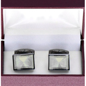 Exkluzívne manžetové gombíky strieborné s lemom