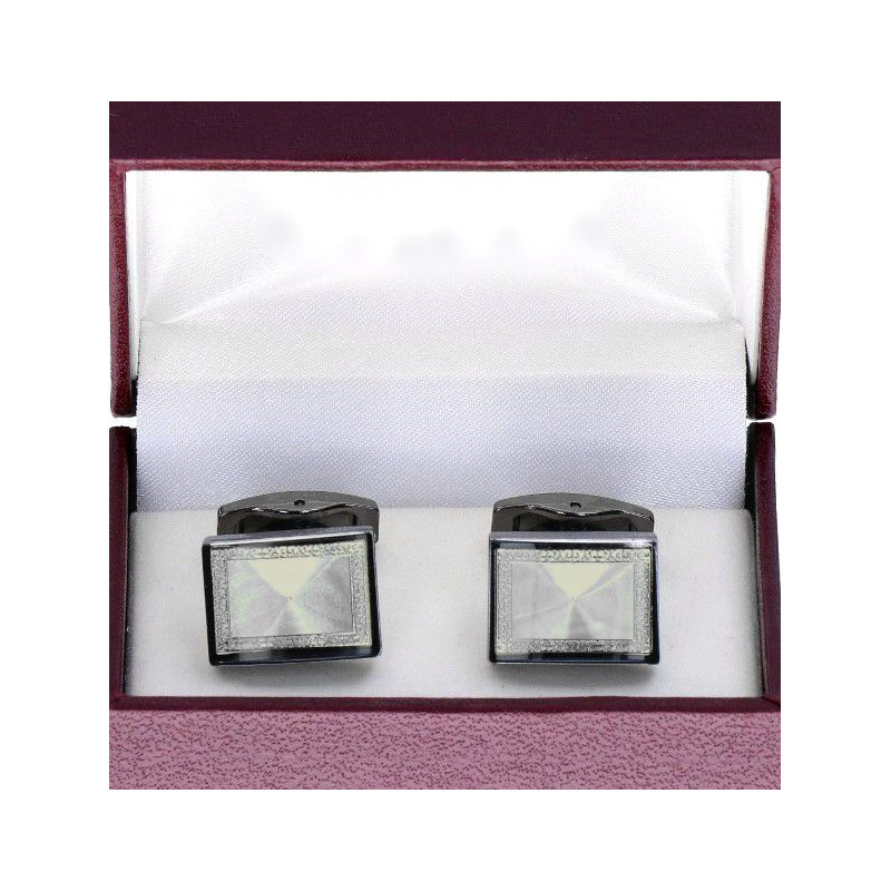 Exkluzívne manžetové gombíky strieborné s lemom