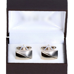 Manžetové gombíky diagonálne strieborno-zlaté