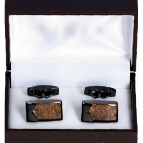 Manžetové gombíky hnedé koňakové