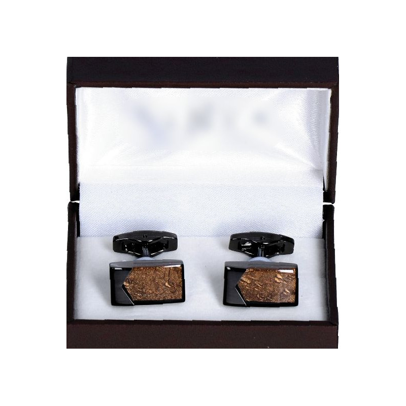 Manžetové gombíky hnedé koňakové