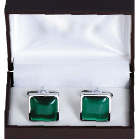 Manžetové gombíky smaragdové štvorec