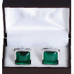 Manžetové gombíky smaragdové štvorec