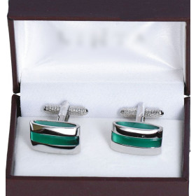 Manžetové gombíky smaragdový pruh