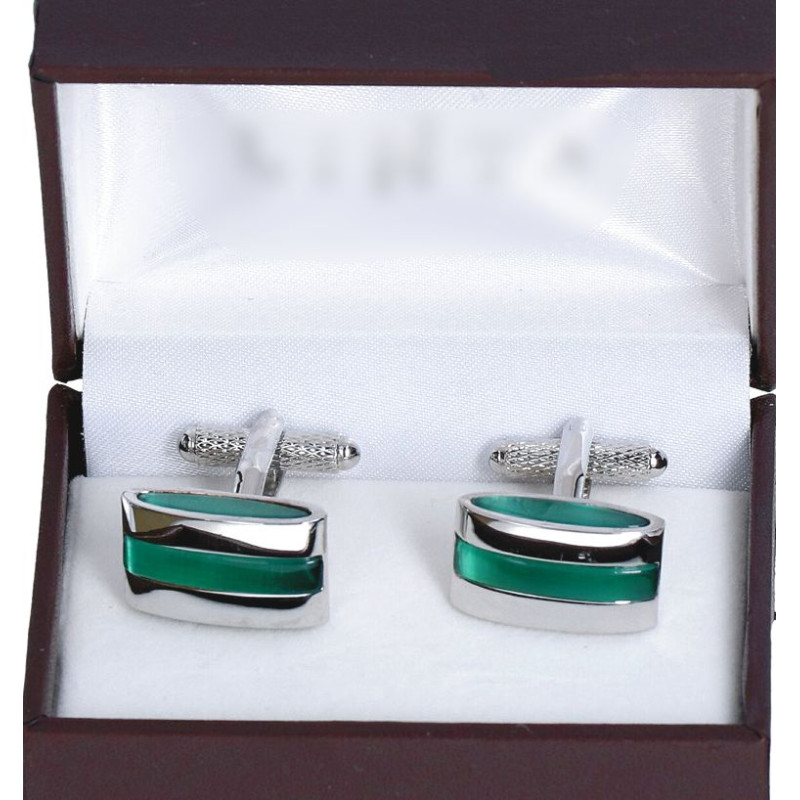 Manžetové gombíky smaragdový pruh