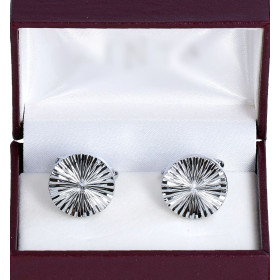 Manžetové gombíky strieborné okrúhle