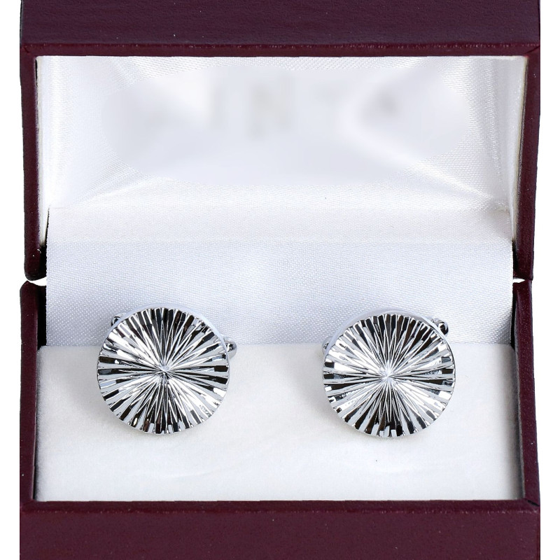 Manžetové gombíky strieborné okrúhle