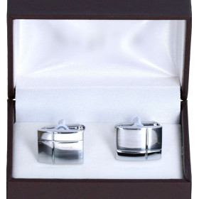 Manžetové gombíky strieborné matné-lesklé