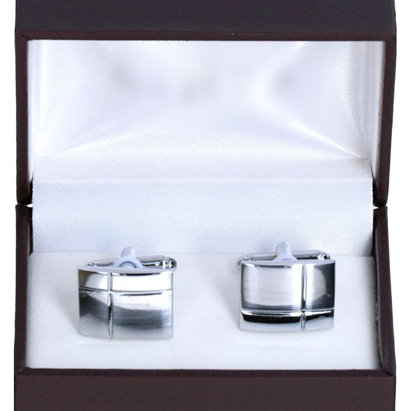 Manžetové gombíky strieborné matné-lesklé