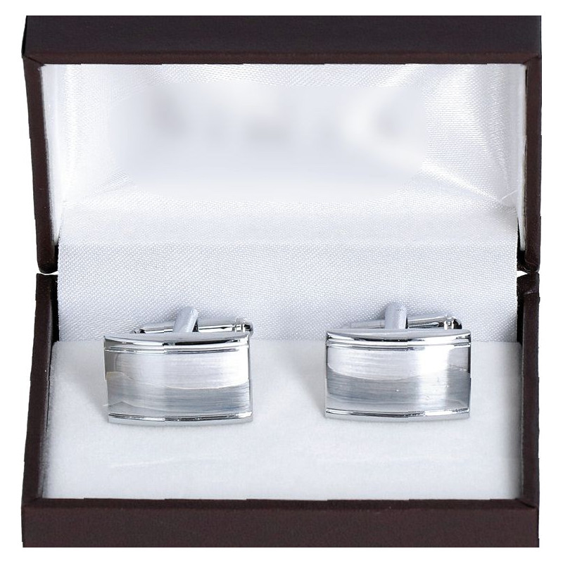 Manžetové gombíky strieborné matné lesklý lem