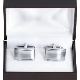 Manžetové gombíky strieborné matné lesklý lem