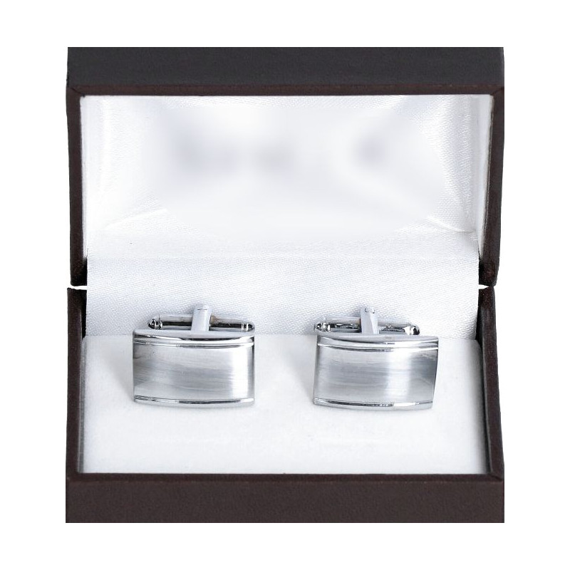 Manžetové gombíky strieborné matné lesklý lem