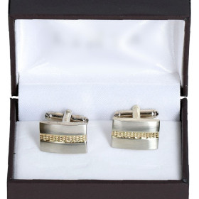 Manžetové gombíky jemne zlaté štruktúrovaný pruh