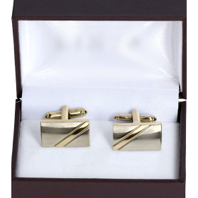 Manžetové gombíky jemne zlaté lesklý pruh