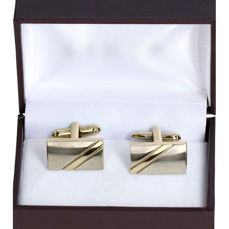 Manžetové gombíky jemne zlaté lesklý pruh