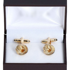 Manžetové gombíky zlaté okrúhle štruktúra