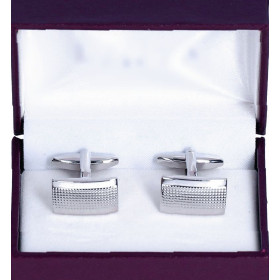 Manžetové gombíky strieborné štruktúra s lesklými okrajmi