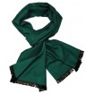 Pánsky šál smaragdovo zelený s čiernymi strapcami